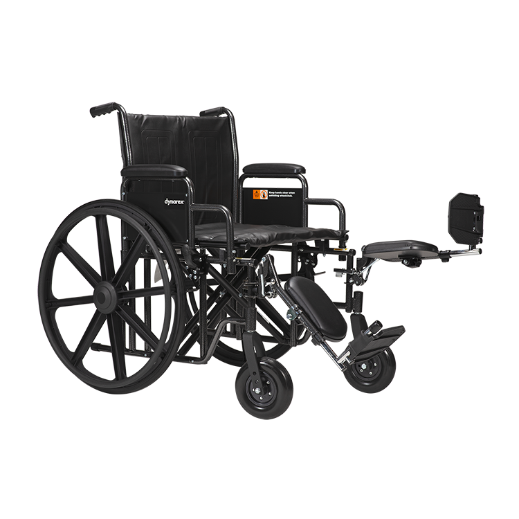 Bariatric Wheelchair with Desk Arm & Elevating Leg Rest – 22" & 24" Seat Options, 500 lb Weight Capacity