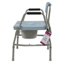 Bariatric drop-arm commode side view