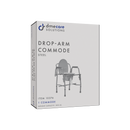 Drop-arm commode in use