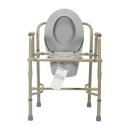 Drop-arm commode lid up