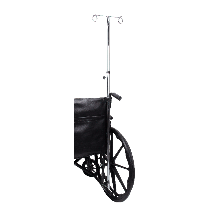 Telescoping Wheelchair IV Pole – Adjustable, Dual Loops for IV Bags