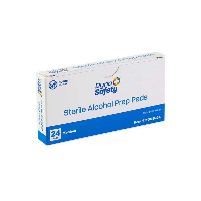 Dynarex DynaSafety Sterile Alcohol Prep Pads – Available in Medium Size (Various Quantities)