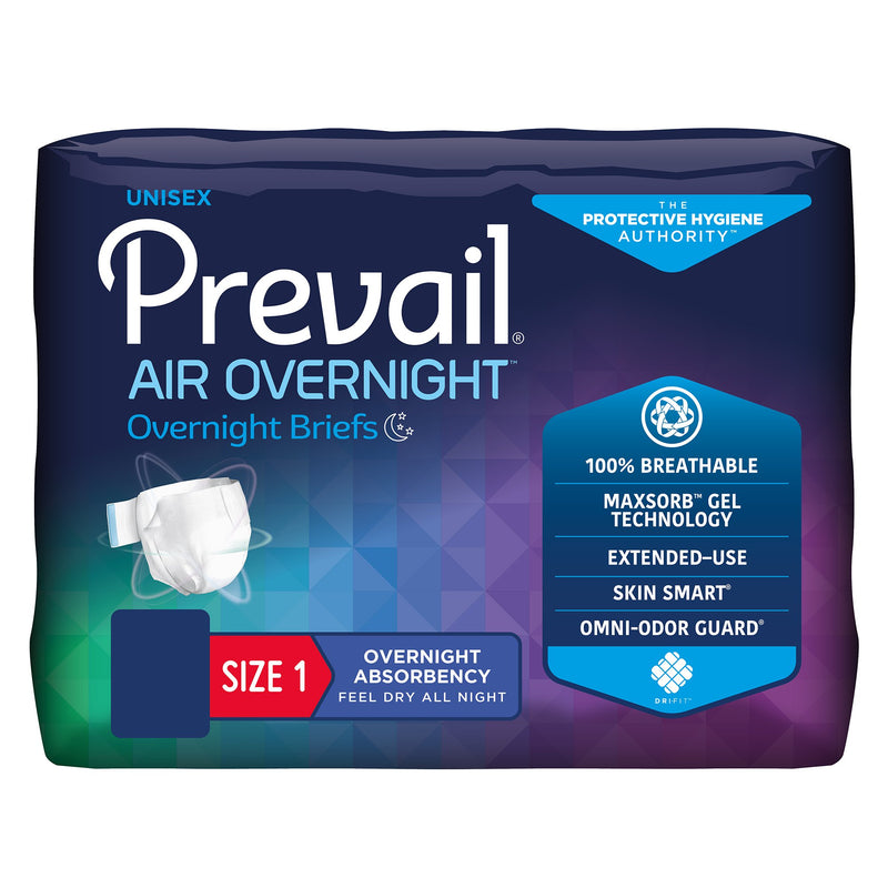 Prevail Air™ Overnight Unisex Adult Incontinence Brief - Heavy Absorbency