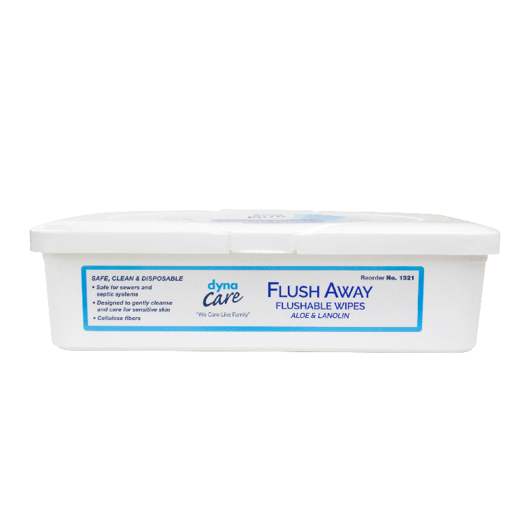 Dynarex Flushable Wipes - Alcohol-Free, pH-Balanced, Aloe-Infused, Various Quantities