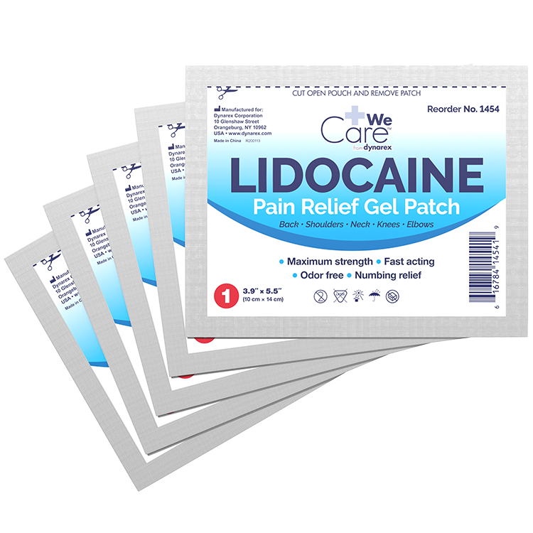 WeCare Lidocaine Pain Relief Gel Patch – Fast-Acting, Maximum Strength, 5 Patches per Box