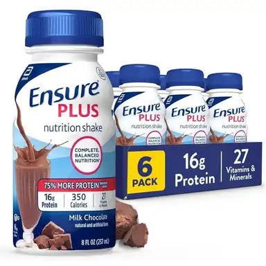 Ensure® Plus Nutrition Shake - Milk Chocolate, Strawberry & Vanilla Flavor, 8 oz Bottles