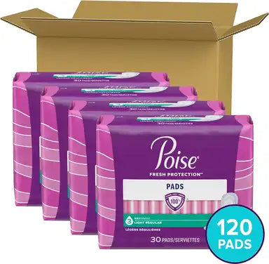 Poise® Bladder Control Pads - Fresh Protection™, Moderate & Light Absorbency