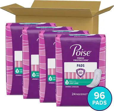 Poise® Bladder Control Pads - Fresh Protection™, Moderate & Light Absorbency