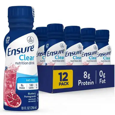 Ensure® Clear - Mixed Fruit & Blueberry Pomegranate Flavor, 10 oz Bottles