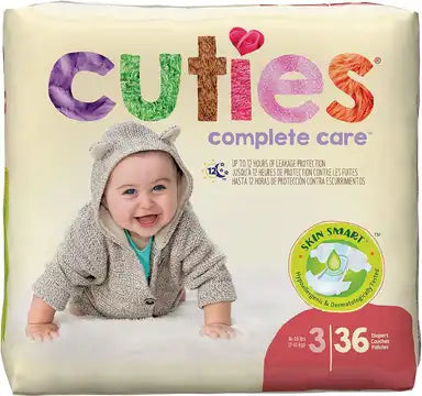 Cuties® Complete Care Unisex Baby Diapers - Disposable, Heavy Absorbency