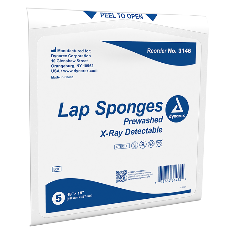 Dynarex Pre-Washed Sterile Laparotomy Sponges - X-Ray Detectable