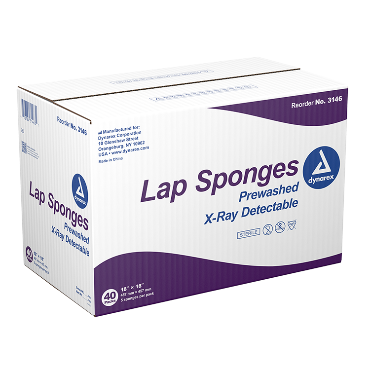 Dynarex Pre-Washed Sterile Laparotomy Sponges - X-Ray Detectable