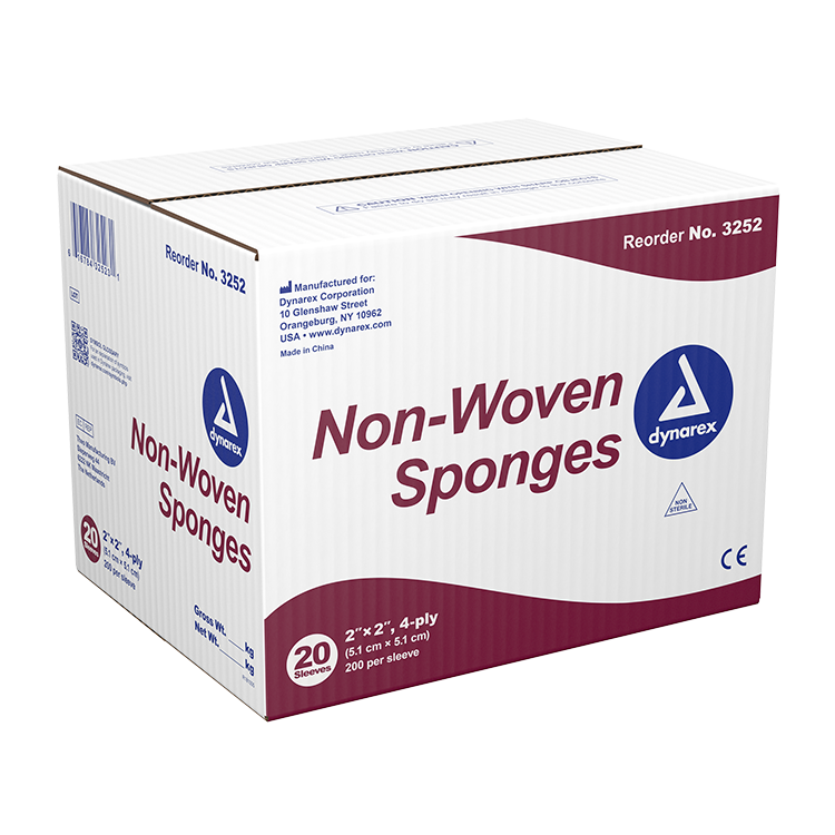 Dynarex Non-Sterile Non-Woven Sponges – Absorbent for Wound Care