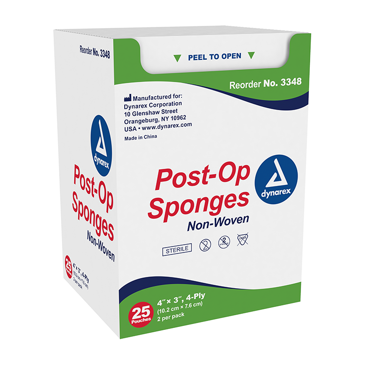 Post-Op Sponges - Sterile 2's, Non-Woven for Increased Absorbency