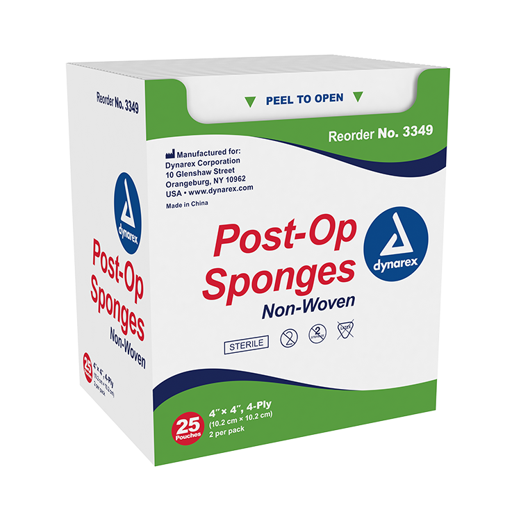 Post-Op Sponges - Sterile 2's, Non-Woven for Increased Absorbency