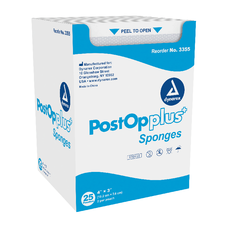 Post-Op Sponges - Sterile 2's, Non-Woven for Increased Absorbency