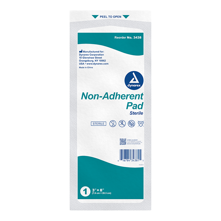 Dynarex Non-Adherent Sterile Pads - Available in 2"x3", 3"x4", 3"x8"