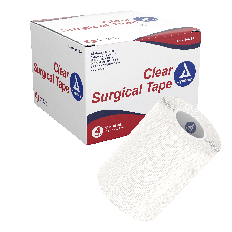 Dynarex Clear Surgical Tape – Premium Transparent, Waterproof, and Breathable – Available in Multiple Sizes