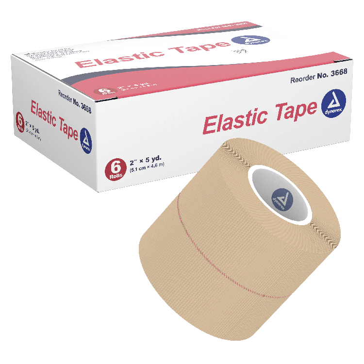 Dynarex Elastic Tape – Flexible Support for Muscles & Joints, Multiple Sizes