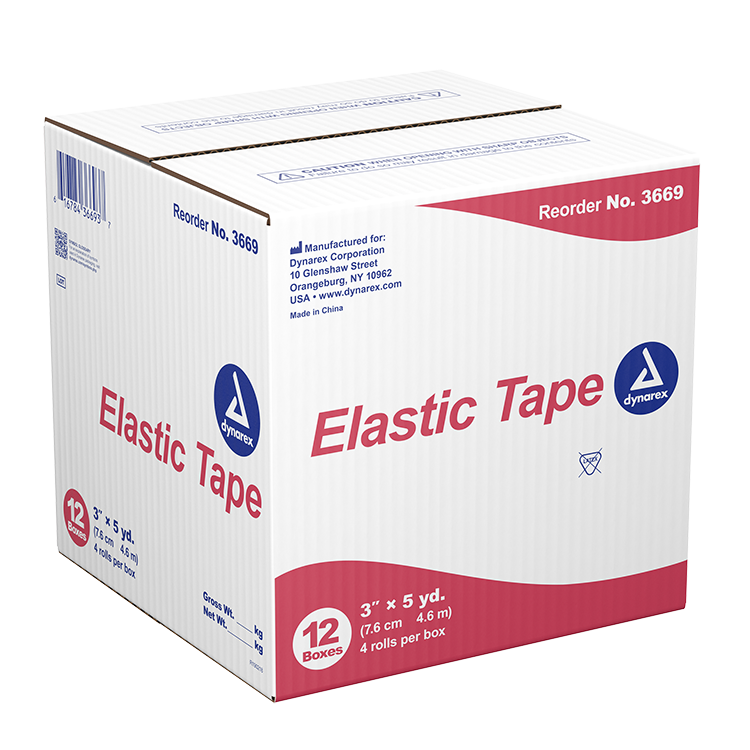 Dynarex Elastic Tape – Flexible Support for Muscles & Joints, Multiple Sizes