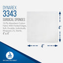 Dynarex Surgical Gauze Sponge - Sterile 4" x 4", 12 Ply, 25/Box