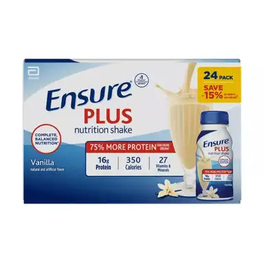 Ensure® Plus Nutrition Shake - Milk Chocolate, Strawberry & Vanilla Flavor, 8 oz Bottles