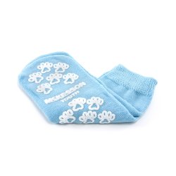 Slipper Socks McKesson Terries™ Youth Light Blue Above the Ankle