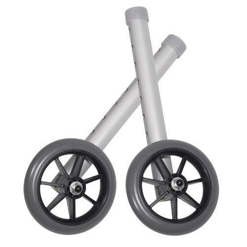 5" Fixed Walker Wheels with Rear Glide Caps (Pair)