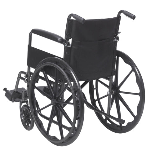 Drive Wheelchair 18" with Fixed Full Arms and Swingaway Detachable Footrests