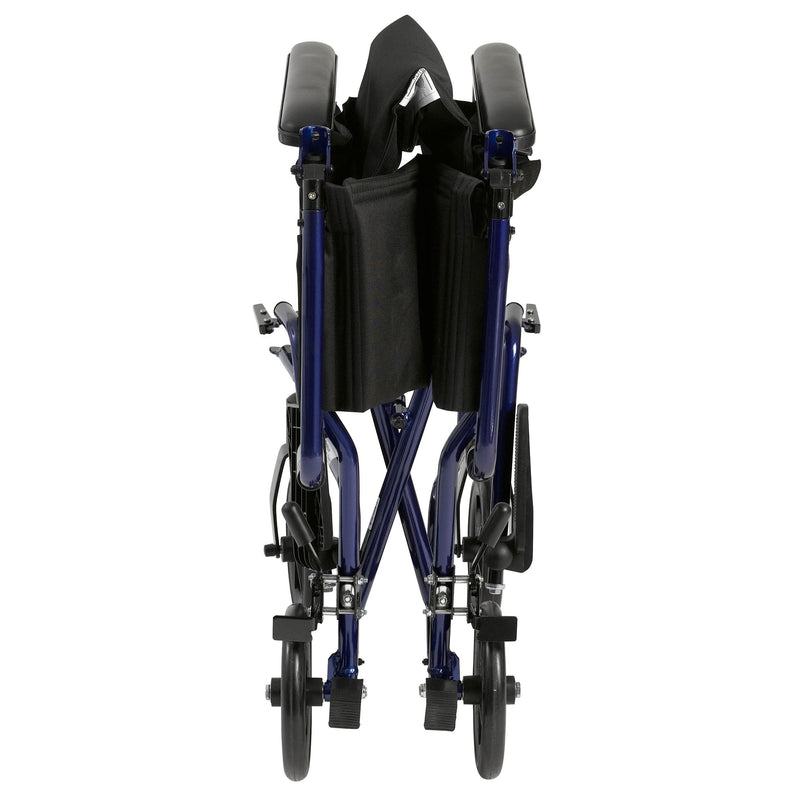 Drive Lightweight Transport Wheelchair, Blue, 19 in