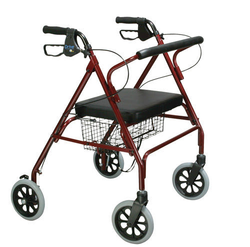 Oversized Bariatric Steel Rollator with Loop Brakes - Blue (Model 10215BL-1)