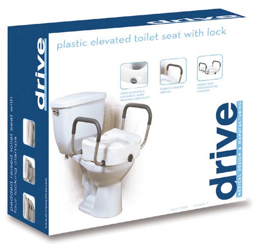 Drive Raised Toilet Seat With Lock & Aluminum Removable Arms