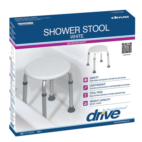 Drive Bath Stool  - Round  White