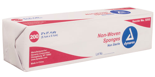 Dynarex Non-woven Gauze Sponge 4 X4  4 Ply Bx/200 Non-sterile