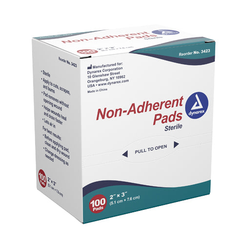 Dynarex Non-Adherent Gauze Pad Sterile 2" x 3" - Box of 100