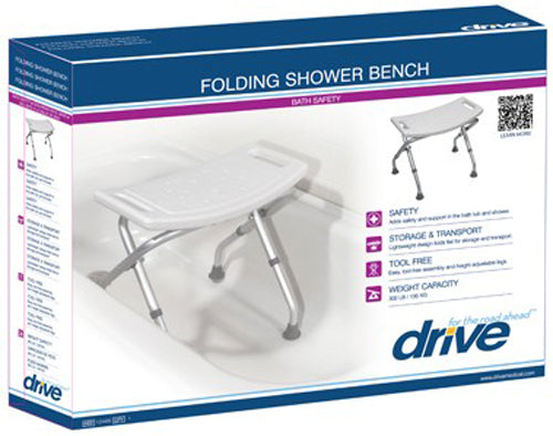 Folding Shower Chair - Retail Packed for Easy Storage and Use