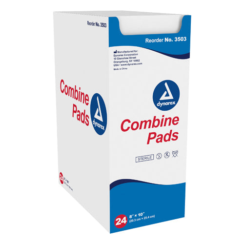 Dynarex Abd Combine Pad Sterile 8" x 10" - Box of 24