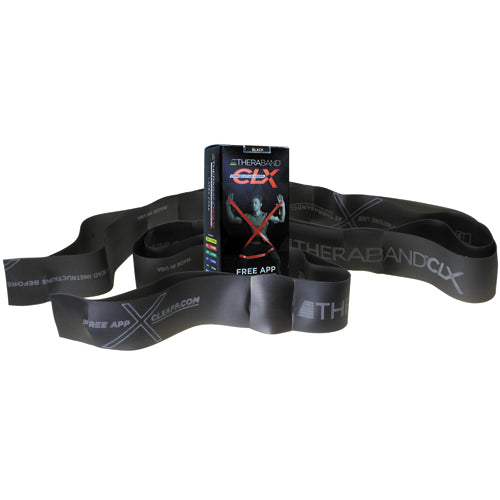 TheraBand CLX Consecutive Loop Band – Black, 5' Individual, 9 Loops