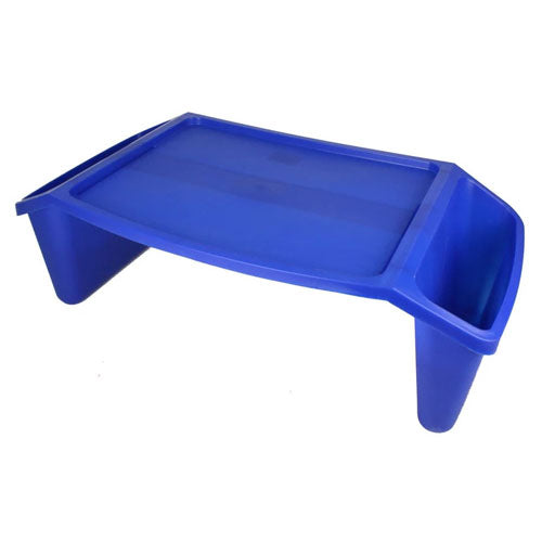 Bed Tray with Side Pockets, Blue