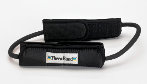 Theraband Professional Resistance Tubing Loop with Padded Cuffs - Black (Advanced)