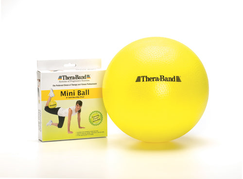 TheraBand Mini Exercise Ball, Yellow 9" Diameter for Core Strength and Flexibility