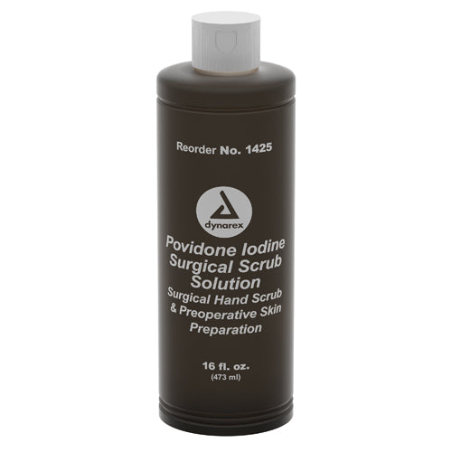 Povidone Iodine Scrub Solution - Pint for Surgical Site Preparation and Antiseptic Cleansing