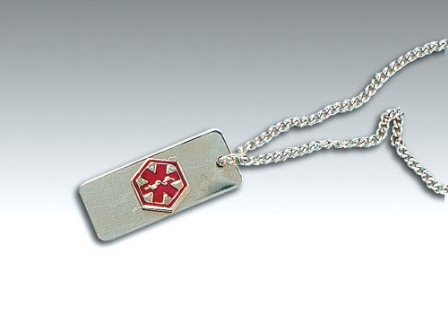 Medical ID Necklace for Diabetics – Engraved Health Alert Pendant Necklace