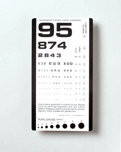 Portable Pocket Eye Test Chart for Vision Testing