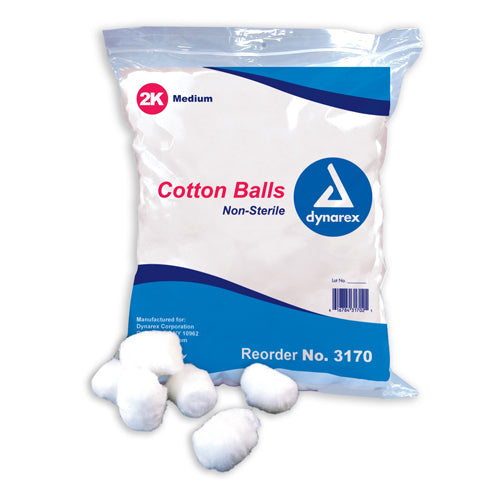 Non-Sterile Medium Cotton Balls – 2000 Count Pack