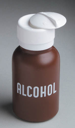 Labeled Liquid Push-Down Alcohol Dispenser