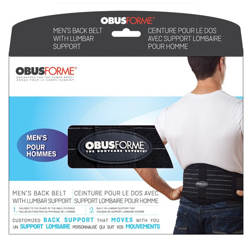 Obusforme Back Belt fitts waist circumferences of 41 - 48 inches