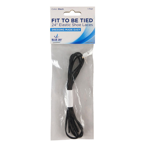 Fit To Be Tied Elastic Shoe Laces - Black 24" (Pair)