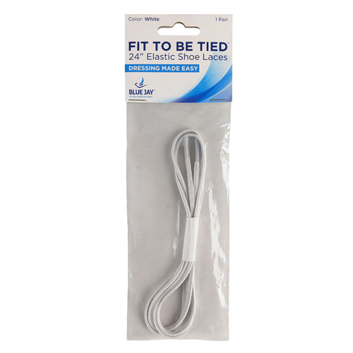 Fit To Be Tied Elastic Shoe Laces - White 24" (Pair)