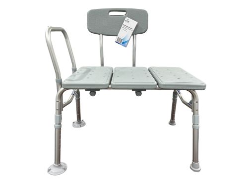 Blue Jay Bathroom Transfer Bench with Back – Sturdy and Adjustable